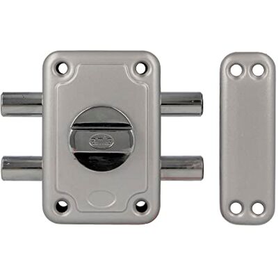 Amig Zamykanie z 2 zatrzaskami i wewnętrzną kulką do drzwi drewnianych Mod. 82 96 x 66 mm Zatrzask z okrągłym cylindrem bezpieczeństwa Srebrna stal emaliowana Amig Zamykanie z 2 zatrzaskami i wewnętrzną kulką do drzwi drewnianych Mod. 82 96 x 66 mm Zatrzask z okrągłym cylindrem bezpieczeństwa Srebrna stal emaliowana