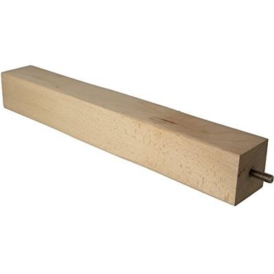 Amig Kwadratowa noga meblowa, Naturalnie wykończona drewniana nóżka, zapasowe nogi do sof, łóżka, stoły, mocowanie: Metryczny trzpień 8, wymiary: 50 x 50 x 360 mm Amig Kwadratowa noga meblowa, Naturalnie wykończona drewniana nóżka, zapasowe nogi do sof, łóżka, stoły, mocowanie: Metryczny trzpień 8, wymiary: 50 x 50 x 360 mm