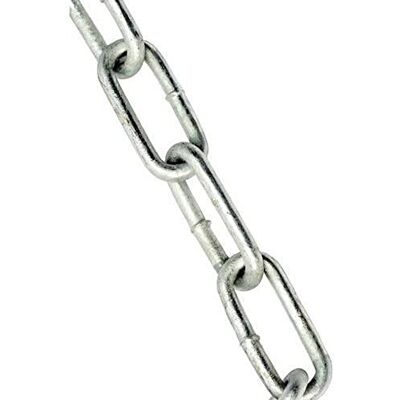 Merriway Bulk Hardware BH01886 spawane, średnie ogniwa łańcucha, ocynkowane 2 metry, białe Merriway Bulk Hardware BH01886 spawane, średnie ogniwa łańcucha, ocynkowane 2 metry, białe