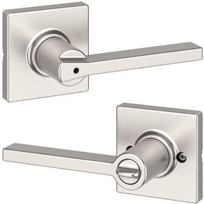 Kwikset Casey Klamka do drzwi wewnętrznych z blokadą, do łazienki i sypialni, odwracalny zamek obrotowy bez klucza, satynowy nikiel, z ochroną Microban Kwikset Casey Klamka do drzwi wewnętrznych z blokadą, do łazienki i sypialni, odwracalny zamek obrotowy bez klucza, satynowy nikiel, z ochroną Microban
