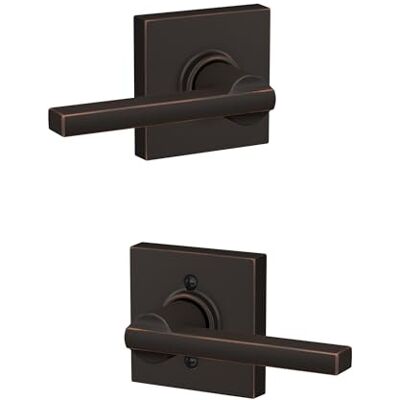 SCHLAGE F10 LAT 716 COL Klamka z wykończeniem Collins Zamek do drzwi przejściowych w korytarzu i szafy, postarzany brąz SCHLAGE F10 LAT 716 COL Klamka z wykończeniem Collins Zamek do drzwi przejściowych w korytarzu i szafy, postarzany brąz