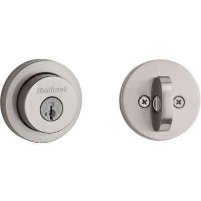 Kwikset 158 Milan zamek zasuwowy, satynowo-niklowy, okrągły, zewnętrzny, z kluczem do drzwi wejściowych, odporny na odbiór SmartKey Rekey Security, jednocylindrowa zasuwa, z ochroną przed mikrobanem Kwikset 158 Milan zamek zasuwowy, satynowo-niklowy, okrągły, zewnętrzny, z kluczem do drzwi wejściowych, odporny na odbiór SmartKey Rekey Security, jednocylindrowa zasuwa, z ochroną przed mikrobanem