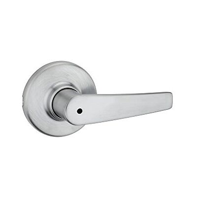 Kwikset Delta wewnętrzna klamka do drzwi z zamkiem, klamka do drzwi do łazienki i sypialni, satynowy chromowany odwracalny zamek bezkluczykowy Kwikset Delta wewnętrzna klamka do drzwi z zamkiem, klamka do drzwi do łazienki i sypialni, satynowy chromowany odwracalny zamek bezkluczykowy
