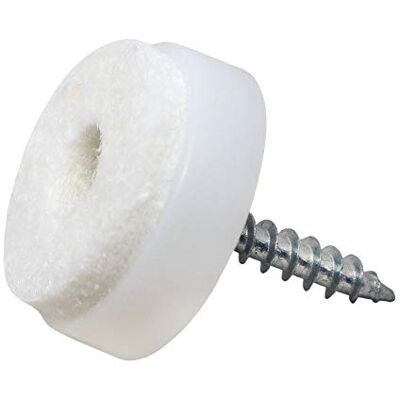 Adsamm ® 32 x podkładki filcowe ze śrubą Ø 20 mm białe okrągłe podkładki do mebli do wkręcania w jakość premium firmy ® Adsamm ® 32 x podkładki filcowe ze śrubą Ø 20 mm białe okrągłe podkładki do mebli do wkręcania w jakość premium firmy ®