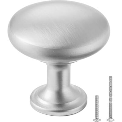 VEVOR Gałki meblowe, 25 sztuk, uchwyty do szuflad i drzwi ze stopu cynku, solidne gałki w kształcie grzyba, okucia do szafek ze śrubami do łazienki i kuchni, 28 mm kolor nikiel VEVOR Gałki meblowe, 25 sztuk, uchwyty do szuflad i drzwi ze stopu cynku, solidne gałki w kształcie grzyba, okucia do szafek ze śrubami do łazienki i kuchni, 28 mm kolor nikiel