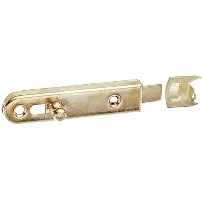 Alberts 840204 rygiel meblowy z uchwytem guzikowym, w kolorze mosiądzu Alberts 840204 rygiel meblowy z uchwytem guzikowym, w kolorze mosiądzu