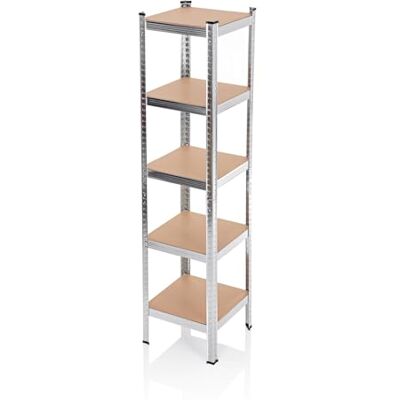 EASYmaxx Regał do dużych obciążeń 40 x 40 x 180 cm Maksymalne obciążenie 875 kg i 175 kg na poziom stół warsztatowy z 5 regulowanymi półkami do piwnicy, garażu, pokoju EASYmaxx Regał do dużych obciążeń 40 x 40 x 180 cm Maksymalne obciążenie 875 kg i 175 kg na poziom stół warsztatowy z 5 regulowanymi półkami do piwnicy, garażu, pokoju
