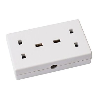 Merriway Bulk Hardware BH02610 podwójne gniazdo rozszerzające, białe Merriway Bulk Hardware BH02610 podwójne gniazdo rozszerzające, białe