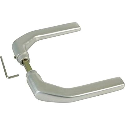 Amig Zestaw srebrnych klamek aluminiowych bez płytki idealny do drzwi wejściowych i wejściowych 130 x 61 mm · Maksymalna grubość drzwi 65 mm Funkcjonalna, dekoracyjna i nowoczesna rączka z korbą Amig Zestaw srebrnych klamek aluminiowych bez płytki idealny do drzwi wejściowych i wejściowych 130 x 61 mm · Maksymalna grubość drzwi 65 mm Funkcjonalna, dekoracyjna i nowoczesna rączka z korbą