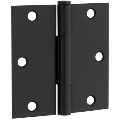 National Hardware Zestaw 3 kwadratowych zawiasów narożnych w kolorze czarnym matowym 6,35 mm National Hardware Zestaw 3 kwadratowych zawiasów narożnych w kolorze czarnym matowym 6,35 mm