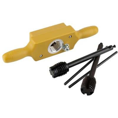 Kings County Tools Zestaw gwintów i matryc, rozmiar 1 cal, tnie męskie i żeńskie drewniane nici, dwuręczna skrzynka na gwinty, kran dolny, trwałe stalowe frezy z aluminiowymi okuciami ściernymi Kings County Tools Zestaw gwintów i matryc, rozmiar 1 cal, tnie męskie i żeńskie drewniane nici, dwuręczna skrzynka na gwinty, kran dolny, trwałe stalowe frezy z aluminiowymi okuciami ściernymi