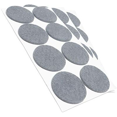 Adsamm FP-35-SA-GR-50-8-3 FP-35-SA-GR-50-8 24 x podkładki filcowe, szare, Ø 50 mm Adsamm FP-35-SA-GR-50-8-3 FP-35-SA-GR-50-8 24 x podkładki filcowe, szare, Ø 50 mm