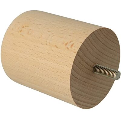 Amig Okrągła nóżka do mebli, Naturalnie wykończona drewniana nóżka, zapasowe nogi do sof, łóżka, stoły, mocowanie: Metric 8 trzpień, pomiary: 68 x 80 mm Amig Okrągła nóżka do mebli, Naturalnie wykończona drewniana nóżka, zapasowe nogi do sof, łóżka, stoły, mocowanie: Metric 8 trzpień, pomiary: 68 x 80 mm