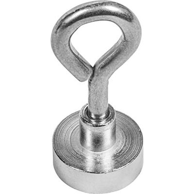 Connex Magnes neodymowy – z nakrętkami – Ø 20 x 7 mm – 1 szt. – bardzo silny magnes – 11 kg przyczepności, do użytku domowego, warsztatów i samochodów, magnes mocy z oczkiem magnetycznym/DY7100016 Connex Magnes neodymowy – z nakrętkami – Ø 20 x 7 mm – 1 szt. – bardzo silny magnes – 11 kg przyczepności, do użytku domowego, warsztatów i samochodów, magnes mocy z oczkiem magnetycznym/DY7100016