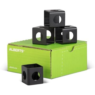 Alberts 810634 kostka montażowa, ocynkowana, czarna powłoka plastikowa, 40 x 40 x 40 mm, uniwersalna kostka montażowa, zestaw 4 szt Alberts 810634 kostka montażowa, ocynkowana, czarna powłoka plastikowa, 40 x 40 x 40 mm, uniwersalna kostka montażowa, zestaw 4 szt
