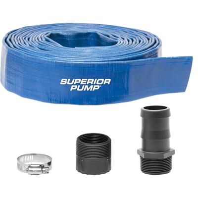Superior Pump 99621 płaski zestaw węża rozładowczego, 4-częściowy, 3,5 cm na 6,5 m Superior Pump 99621 płaski zestaw węża rozładowczego, 4-częściowy, 3,5 cm na 6,5 m