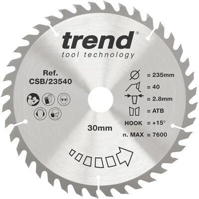 Trend Tarcza do piły tarczowej 235mm TCT 30mm 40 zębów +15° Trend Tarcza do piły tarczowej 235mm TCT 30mm 40 zębów +15°