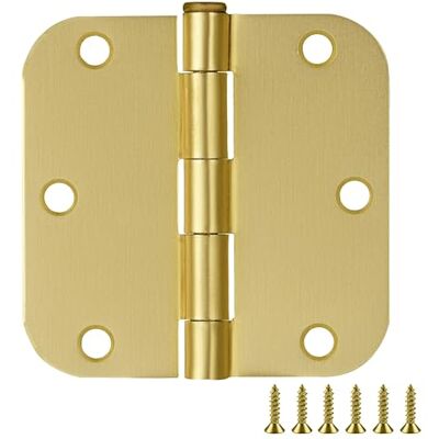 Design House Zawiasy drzwiowe do drzwi wewnętrznych 12-pak 8,9 cm x 8,9 cm – zaokrąglone zawiasy do drzwi stalowych o promieniu 5/20.3 cm satynowy mosiądz pasuje do drzwi standardowych 189795 Design House Zawiasy drzwiowe do drzwi wewnętrznych 12-pak 8,9 cm x 8,9 cm – zaokrąglone zawiasy do drzwi stalowych o promieniu 5/20.3 cm satynowy mosiądz pasuje do drzwi standardowych 189795