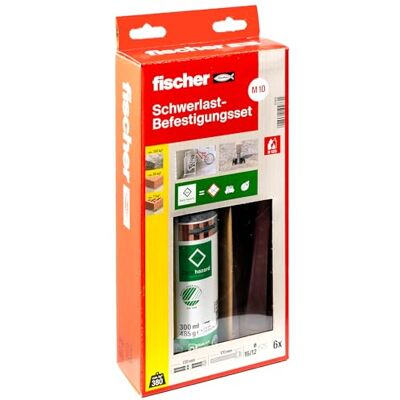 Fischer Zestaw mocujący do dużych obciążeń z prętem kotwiącym M10 R i FIS V Zero 300 T, przyjazna dla środowiska uniwersalna zaprawa do betonu, muru i późniejszych przyłączy zbrojeniowych, odporna na Fischer Zestaw mocujący do dużych obciążeń z prętem kotwiącym M10 R i FIS V Zero 300 T, przyjazna dla środowiska uniwersalna zaprawa do betonu, muru i późniejszych przyłączy zbrojeniowych, odporna na