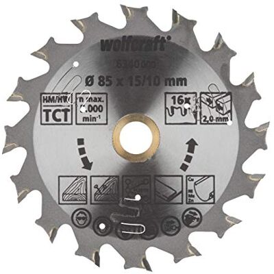 wolfcraft 6340000 Brzeszczot do piły tarczowej do akumulatorowej ręcznej piły tarczowej Seria liliowa ø85 x 15 mm wolfcraft 6340000 Brzeszczot do piły tarczowej do akumulatorowej ręcznej piły tarczowej Seria liliowa ø85 x 15 mm