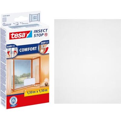 tesa INSECT STOP H&L Fly Screen Premium for Windows siatka z mocną taśmą rzepową, łatwe zdejmowanie, przycinana na wymiar 130 x 130 cm biały (lekka prywatność) tesa INSECT STOP H&L Fly Screen Premium for Windows siatka z mocną taśmą rzepową, łatwe zdejmowanie, przycinana na wymiar 130 x 130 cm biały (lekka prywatność)