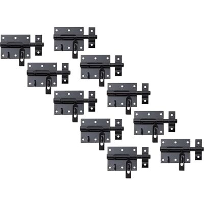 Alberts 863401 rygiel do zamka, z zamocowaną pętelką, czarna powłoka z tworzywa sztucznego, płyta 80 x 64 mm, sworzeń 11,5 mm, długość całkowita 116 mm, zestaw 10 sztuk Alberts 863401 rygiel do zamka, z zamocowaną pętelką, czarna powłoka z tworzywa sztucznego, płyta 80 x 64 mm, sworzeń 11,5 mm, długość całkowita 116 mm, zestaw 10 sztuk