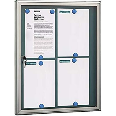 ARREGUI PAN-72 kasetka z aluminium i metaakrylanu, skrzynka na informacje, zamykana, wewnątrz magnetyczna, 4 arkusze DIN A4, kolor srebrny, 69 x 55 x 4,7 cm ARREGUI PAN-72 kasetka z aluminium i metaakrylanu, skrzynka na informacje, zamykana, wewnątrz magnetyczna, 4 arkusze DIN A4, kolor srebrny, 69 x 55 x 4,7 cm