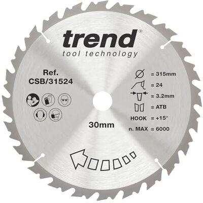 Tarcza tnąca TCT Trend CSB/31524 - 315mm, 24 zęby, 30mm otwór Tarcza tnąca TCT Trend CSB/31524 - 315mm, 24 zęby, 30mm otwór