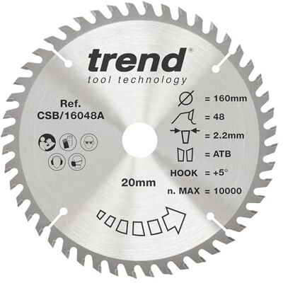 Trend CSB16048 160mm x 48 zębów x 20mm Ręczna Piła Trend CSB16048 160mm x 48 zębów x 20mm Ręczna Piła