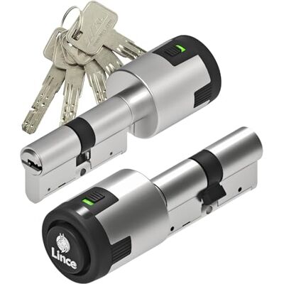 Lince Cylinder C6 ALARM 30 x 40 cm Zaawansowana żarówka o wysokim poziomie bezpieczeństwa ze zintegrowanym alarmem 100 dB, zabezpieczenie przed włamaniami, wykończenie z mosiądzu i matowego niklu Lince Cylinder C6 ALARM 30 x 40 cm Zaawansowana żarówka o wysokim poziomie bezpieczeństwa ze zintegrowanym alarmem 100 dB, zabezpieczenie przed włamaniami, wykończenie z mosiądzu i matowego niklu