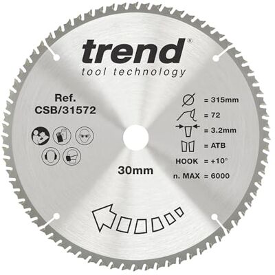 Trend Tarcza do drewna TCT 315 mm 72T, otwór 30 mm, precyzyjna Trend Tarcza do drewna TCT 315 mm 72T, otwór 30 mm, precyzyjna