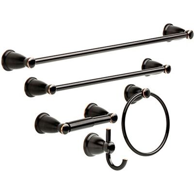 Franklin Brass Kinla 5-częściowy zestaw akcesoriów łazienkowych, olejowany brąz Franklin Brass Kinla 5-częściowy zestaw akcesoriów łazienkowych, olejowany brąz