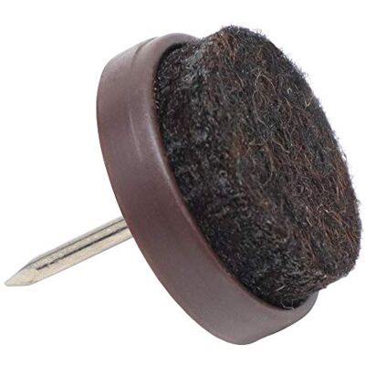 Adsamm FP-N-BR-20-16 FP-N-BR-20 16 x podkładki filcowe z gwoździami, kolor brązowy, Ø 20 mm Adsamm FP-N-BR-20-16 FP-N-BR-20 16 x podkładki filcowe z gwoździami, kolor brązowy, Ø 20 mm