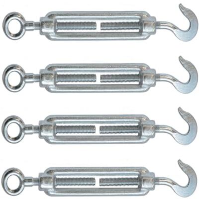 Kippen 1205DK 4 sztuki napinacza z haczykiem i oczkiem ze stali ocynkowanej, rozmiar 10 mm Kippen 1205DK 4 sztuki napinacza z haczykiem i oczkiem ze stali ocynkowanej, rozmiar 10 mm