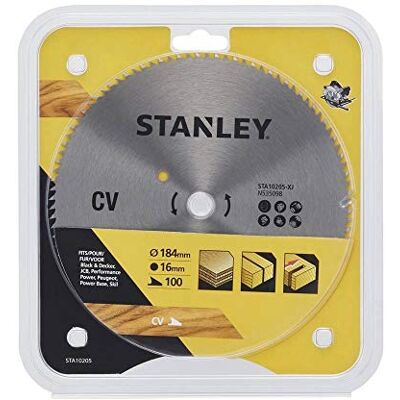 Stanley Wytrzymały Hoja cromada ø 184 x 16 mm. 100 dientes. corte fino i a contra veta drewno blanda i contrachapado. dla profesjonalistów i majsterkowiczów do codziennego użytku 16 mm Stanley Wytrzymały Hoja cromada ø 184 x 16 mm. 100 dientes. corte fino i a contra veta drewno blanda i contrachapado. dla profesjonalistów i majsterkowiczów do codziennego użytku 16 mm