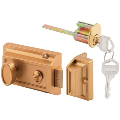 PRiME 3-Way Night Latch With Locking Cylinder-BRS Night Latch W/TURN PRiME 3-Way Night Latch With Locking Cylinder-BRS Night Latch W/TURN
