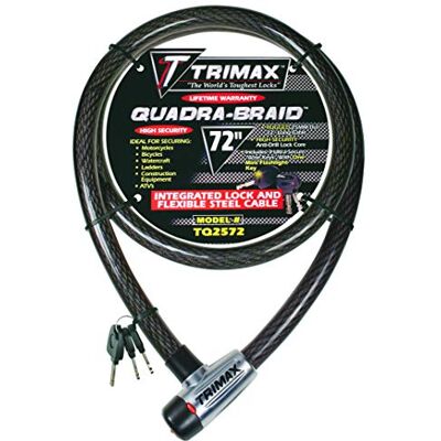 Trimax Trimaflex zintegrowana blokada kablowa z kluczem 15 cm dł. x 25 mm TQ2572, opakowanie kart, czarna Trimax Trimaflex zintegrowana blokada kablowa z kluczem 15 cm dł. x 25 mm TQ2572, opakowanie kart, czarna