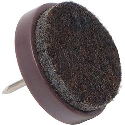Adsamm FP-N-BR-24-32 FP-N-BR-24 32 x podkładki filcowe z gwoździami, brązowe, Ø 24 mm Adsamm FP-N-BR-24-32 FP-N-BR-24 32 x podkładki filcowe z gwoździami, brązowe, Ø 24 mm