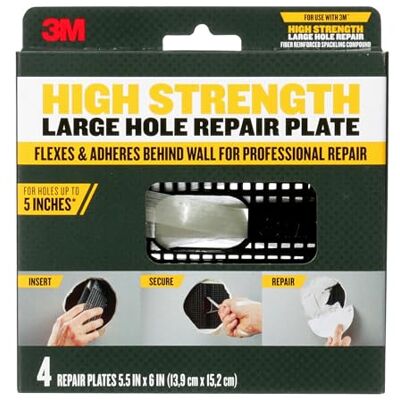 3M RP6IN-4PK płyta naprawcza o wysokiej wytrzymałości, zestaw 4 dużych otworów, ciemnoszara, 4-pak 3M RP6IN-4PK płyta naprawcza o wysokiej wytrzymałości, zestaw 4 dużych otworów, ciemnoszara, 4-pak