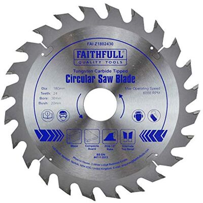 Faithfull FAIZ1802430 - Kołowy ostrzałka - 180 mm, 30 mm otwór, 24 zęby Faithfull FAIZ1802430 - Kołowy ostrzałka - 180 mm, 30 mm otwór, 24 zęby