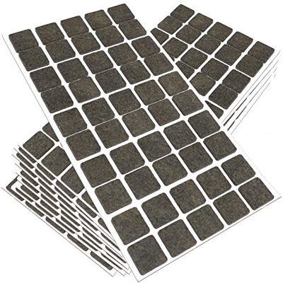 Adsamm ® / 500 x samoprzylepne podkładki filcowe/brązowe/20 x 20 mm/kwadratowe/do mebli z filcu o grubości 3,5 mm/podkładki do mebli i podłóg Adsamm ® / 500 x samoprzylepne podkładki filcowe/brązowe/20 x 20 mm/kwadratowe/do mebli z filcu o grubości 3,5 mm/podkładki do mebli i podłóg