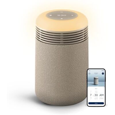Blueair Mini Restful oczyszczacz powietrza do sypialni, budzik wschód słońca z filtracją HEPASilent, światłem świtu, aplikacją i portem USB-C oczyszcza powietrze, wspomaga rytm dobowy beżowy Blueair Mini Restful oczyszczacz powietrza do sypialni, budzik wschód słońca z filtracją HEPASilent, światłem świtu, aplikacją i portem USB-C oczyszcza powietrze, wspomaga rytm dobowy beżowy