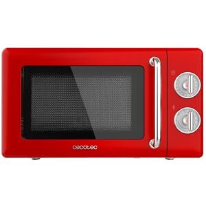 Cecotec Mikrofalówka mechaniczna z grillem, 20 l, Proclean 3110 Retro Red, 700 W z 6 poziomami, timer do 30 min, tryb rozmrażania, design vintage, czerwony, wykończenia stalowe Cecotec Mikrofalówka mechaniczna z grillem, 20 l, Proclean 3110 Retro Red, 700 W z 6 poziomami, timer do 30 min, tryb rozmrażania, design vintage, czerwony, wykończenia stalowe