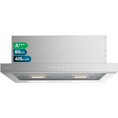 Cecotec Okap teleskopowy 60 cm Bolero Flux TLT 604000 Inox A+++. Przyssawka 415 m3/h, silnik DC, 3 stopnie prędkości, sterowanie dotykowe, wykończenie ze stali nierdzewnej, światło LED, filtry Cecotec Okap teleskopowy 60 cm Bolero Flux TLT 604000 Inox A+++. Przyssawka 415 m3/h, silnik DC, 3 stopnie prędkości, sterowanie dotykowe, wykończenie ze stali nierdzewnej, światło LED, filtry