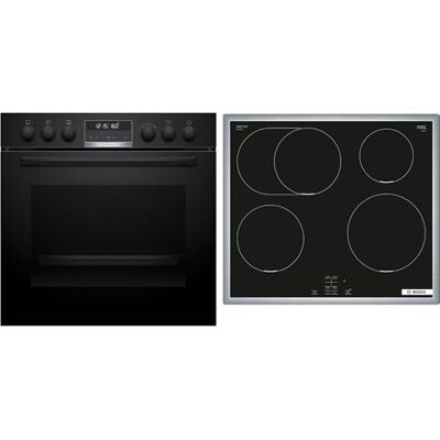 Bosch HND675LS62 zestaw kuchenek do zabudowy, składający się z kuchenki HEG578BB4, 60 x 60 cm, Air Fry, gorącego powietrza 3D, hydrolizy i pirolizy samooczyszczania, płyta indukcyjna NIF645CB5E, Bosch HND675LS62 zestaw kuchenek do zabudowy, składający się z kuchenki HEG578BB4, 60 x 60 cm, Air Fry, gorącego powietrza 3D, hydrolizy i pirolizy samooczyszczania, płyta indukcyjna NIF645CB5E,