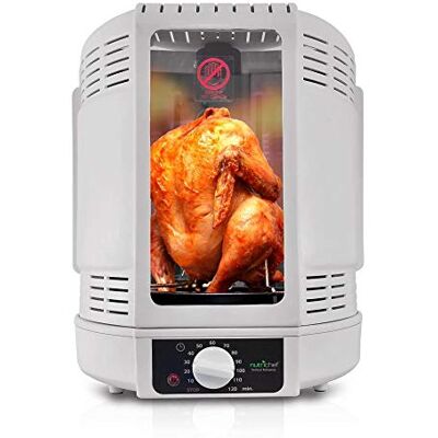 Nutrichef Piekarnik Rotisserie Stołowy Elektryczny, Maszyna Shawarma, Kebab Z Obracającym Się Widelcem, Stojakiem Na Kurczaka, Rusztem, Koszem I Tacką Zbierającą Tłuszcz, 700W, Biały Nutrichef Piekarnik Rotisserie Stołowy Elektryczny, Maszyna Shawarma, Kebab Z Obracającym Się Widelcem, Stojakiem Na Kurczaka, Rusztem, Koszem I Tacką Zbierającą Tłuszcz, 700W, Biały