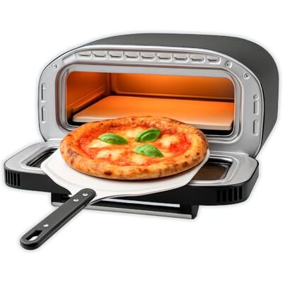 BEHOME Elektryczny piekarnik do pizzy, 430 °C, piecze w 2 min, 420 W, łopata i kamień ogniotrwały w zestawie, jednolite gotowanie i tryb neapolitańskiej, rzymskiej, amerykańskiej pizzy BEHOME Elektryczny piekarnik do pizzy, 430 °C, piecze w 2 min, 420 W, łopata i kamień ogniotrwały w zestawie, jednolite gotowanie i tryb neapolitańskiej, rzymskiej, amerykańskiej pizzy