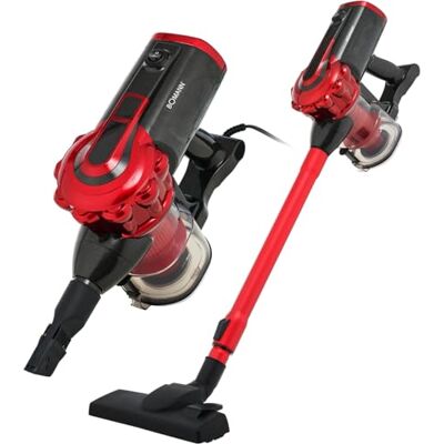 Bomann Odkurzacz ręczny i miotłowy 2 w 1 z czerwonym przewodem BS6072CB 600 W, technologia filtra HEPA, rura teleskopowa 47-77 cm, akcesoria w zestawie, idealny do podłóg i mebli Bomann Odkurzacz ręczny i miotłowy 2 w 1 z czerwonym przewodem BS6072CB 600 W, technologia filtra HEPA, rura teleskopowa 47-77 cm, akcesoria w zestawie, idealny do podłóg i mebli