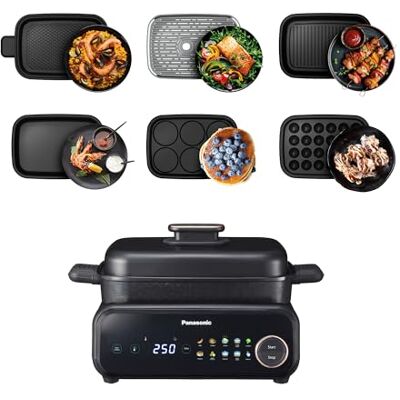Panasonic NF-GM600KXE Garnek Elektryczny Multicooker 6 w 1, 1400 W, 40-250°C, 9 trybów automatycznych, 6 płyt, bezdymny, system odprowadzania dymu, można myć w zmywarce, przewód 2.5 m, czarny Panasonic NF-GM600KXE Garnek Elektryczny Multicooker 6 w 1, 1400 W, 40-250°C, 9 trybów automatycznych, 6 płyt, bezdymny, system odprowadzania dymu, można myć w zmywarce, przewód 2.5 m, czarny
