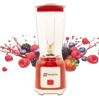 BEHOME Elektryczny blender do smoothies i smoothies, mikser kuchenny ze szklanką 600 ml i ostrzami ze stali nierdzewnej BEHOME Elektryczny blender do smoothies i smoothies, mikser kuchenny ze szklanką 600 ml i ostrzami ze stali nierdzewnej
